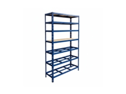 Relaxdays Estantería Para 12 Neumáticos, 210x120x40 Cm, 750 Kg, Acero, Sistema De Encaje, Para Taller, Azul