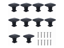 10 Perillas De Armario Mate Negro De Aleación De Aluminio 30mm Con Tornillos Para Cajones Y Gabinetes