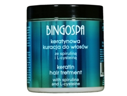Reparación capilar avanzada de queratina y espirulina con L-cisteína, 250 g Bingospa