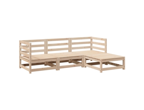 Conjunto 4 de sofás de jardín VIDAXL madera maciza de pino