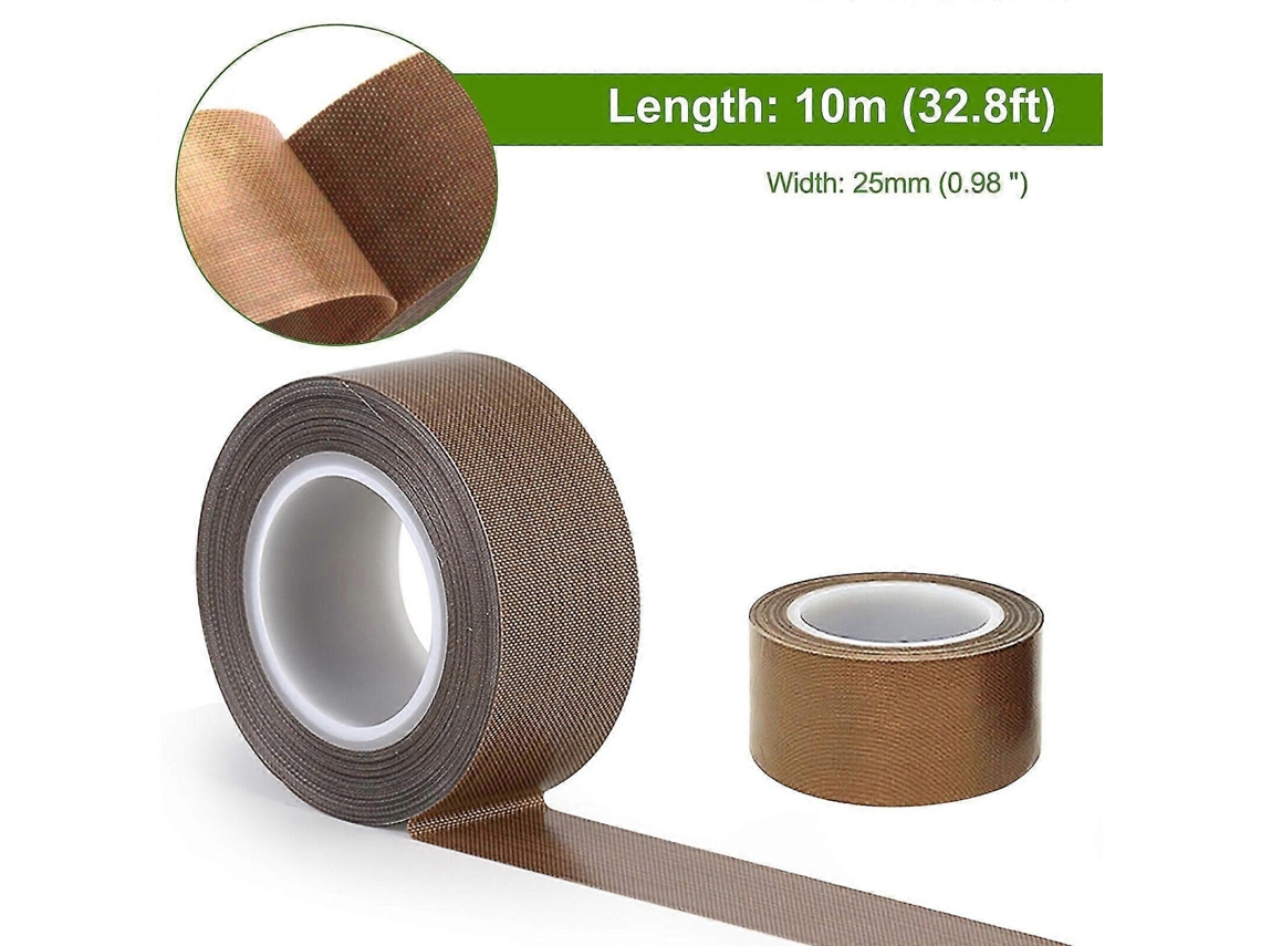 Cinta de teflón de alta temperatura de 10 m, cinta adhesiva de PTFE, película autoadhesiva Rosewell