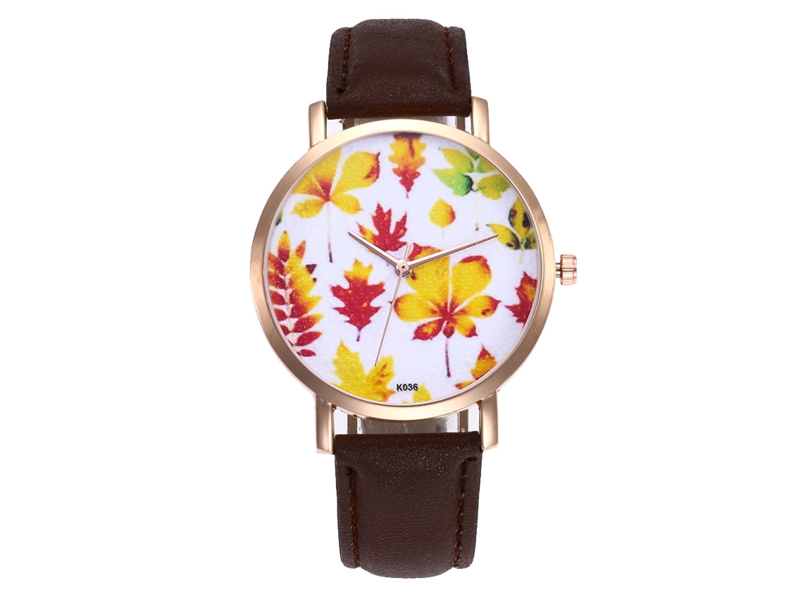 Reloj De Pulsera Zhoulianfa Para Mujer De Piel Sintética Con Esfera Redonda, Movimiento De Cuarzo, Color Café.