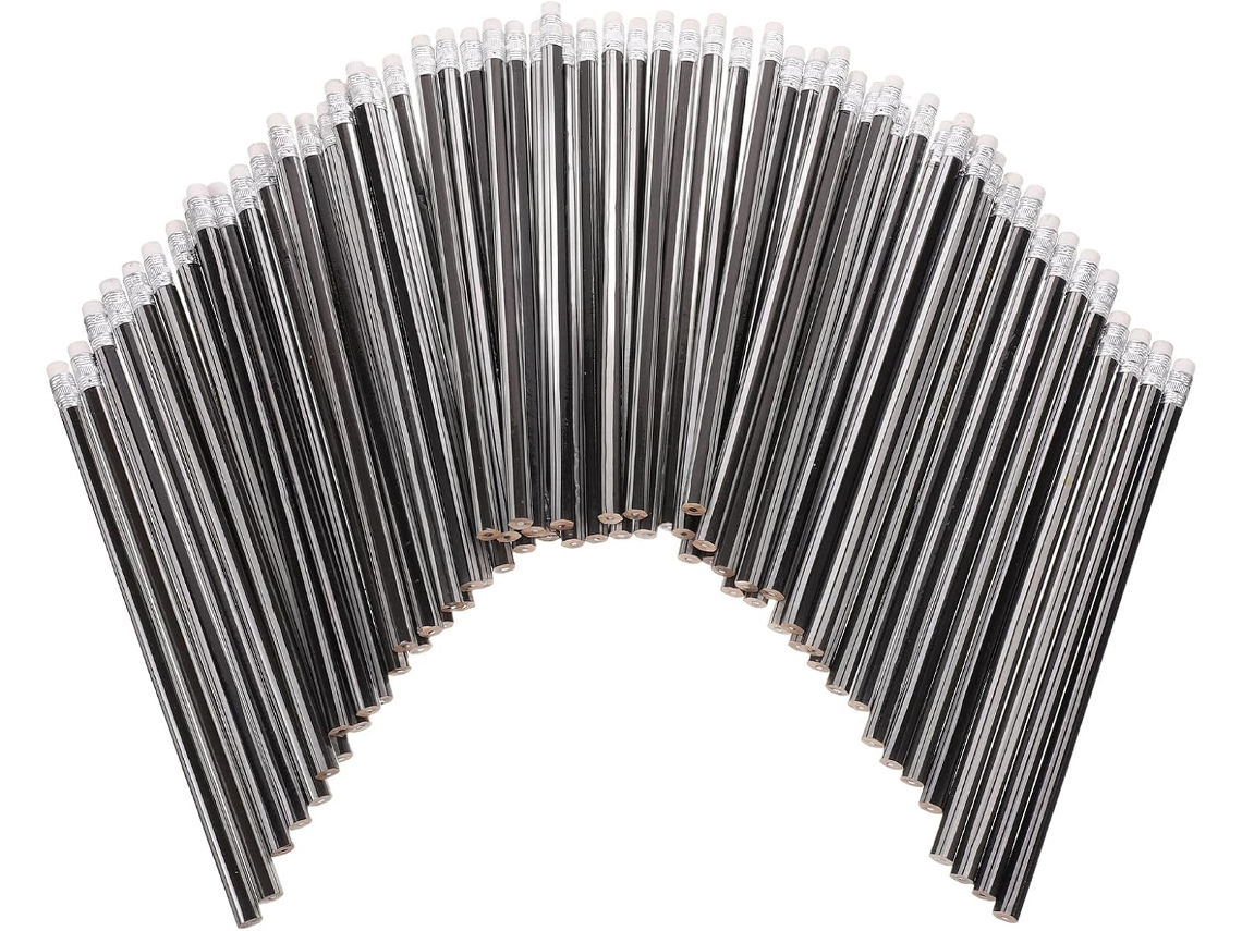 Juego De 80 Lápices De Madera Grises Y Negros, Lápices Redondos Ergonómicos Para Niños.