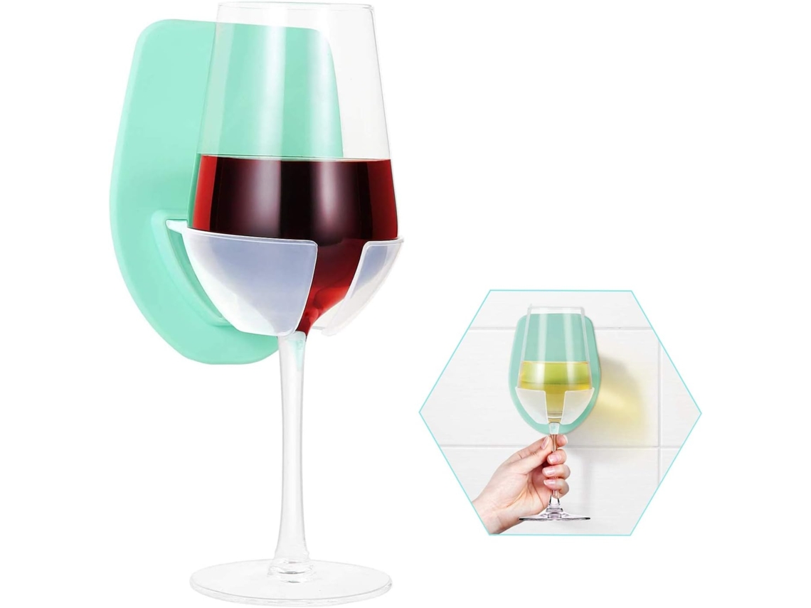 KOFIHETY El soporte portátil para copas de vino, de acero inoxidable y con ventosa, ofrece una sujeción estable y sin corrosión para tus bebidas favoritas en c