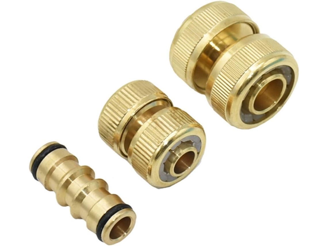 6 Adaptadores De Conector Jardín 5/8" 1/2" Y 3/4" Rápido Latón