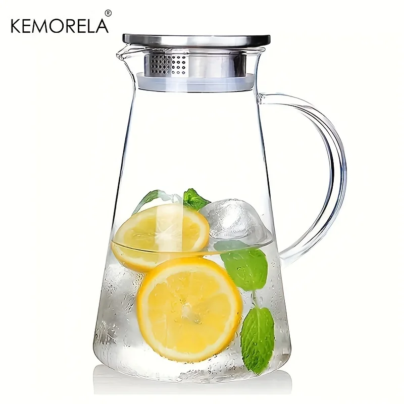 (1 Pieza) Termo De Agua Caliente Transparente Con Asa Y Taza, Botella De Agua Doméstica De Gran Capacidad
