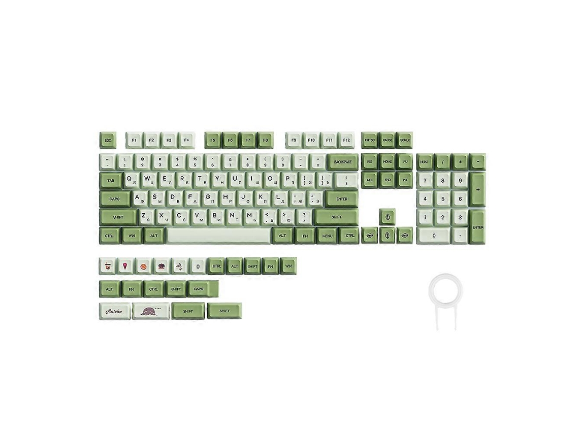 Estuche para teclado Matcha con 124 teclas, interruptor de sublimación de tinta ruso, verde oliva, teclados y teclados numéricos Everley891