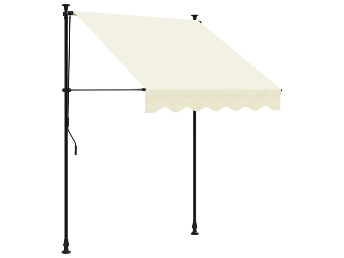 Toldo retráctil de tela y acero crema VIDAXL (150x150 cm)