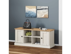 Zapatero Organizador Vigo en Madera Maciza de Pino Blanco de 106X35X40 Cm