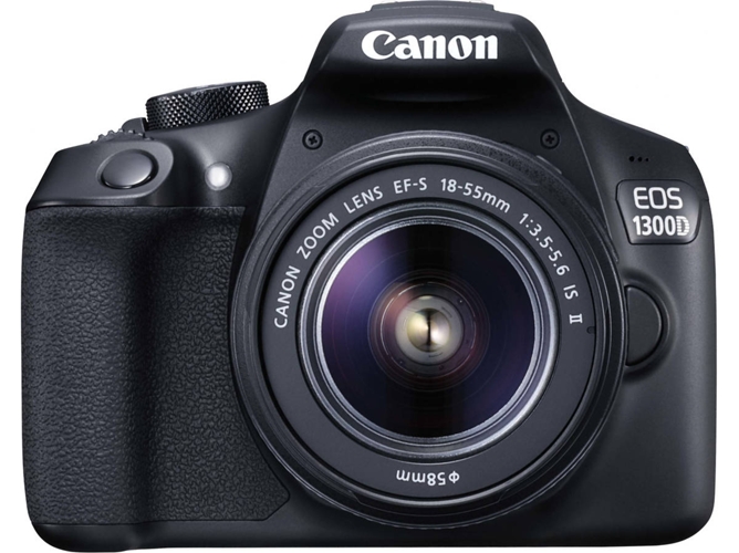 Kit Cámara Réflex CANON 1300D + 18-55mm IS II (Negro - 18 MP - Sensor: APS-C - ISO: 100 a 6400)