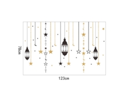 Pegatinas de pared festivas de Ramadán con farolillos