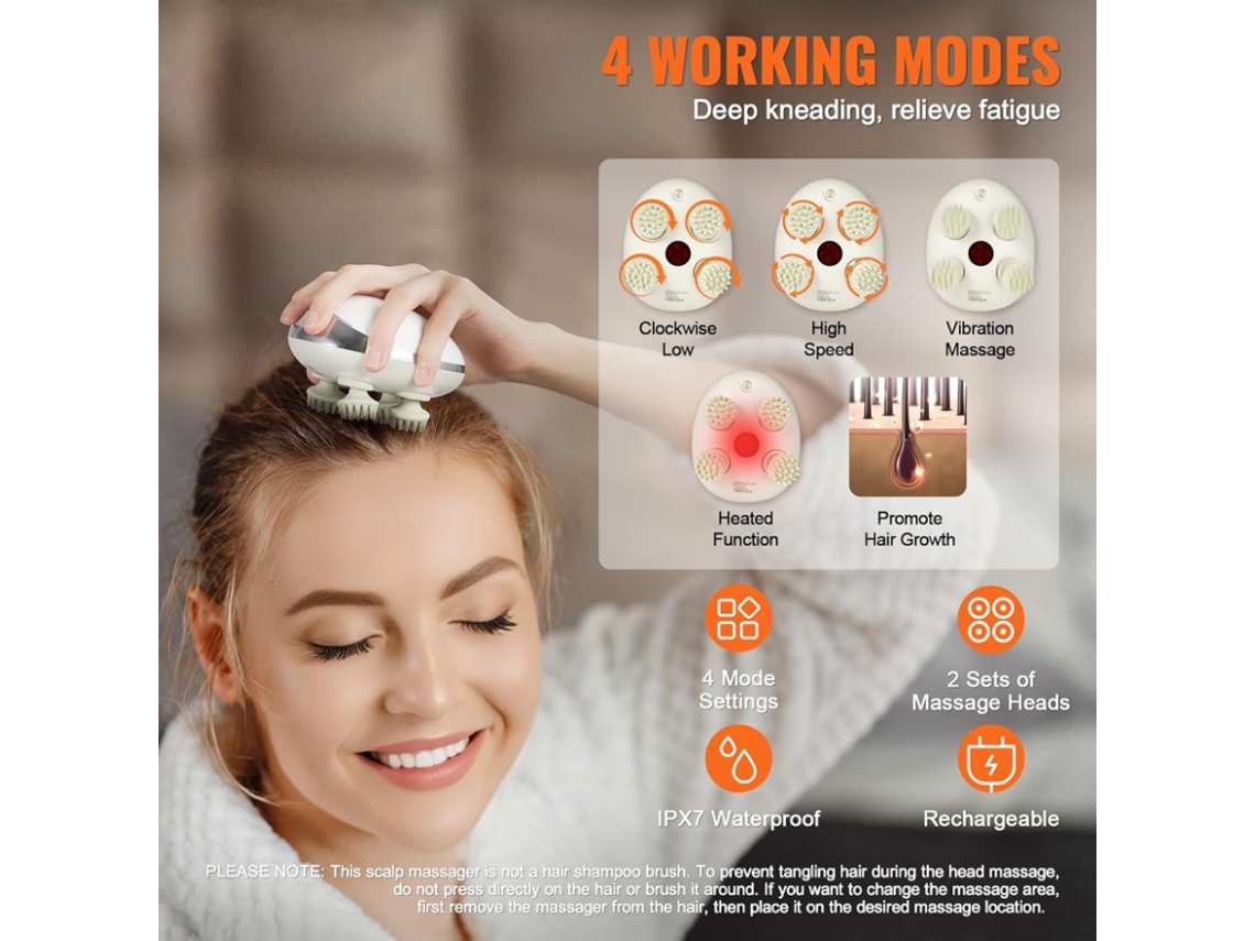 Masajeador eléctrico del cuero cabelludo con función de