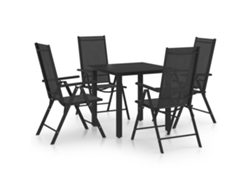 Conjunto de 5 Piezas Jantar Para Jardim Alumínio Preto Dkd Home Decor