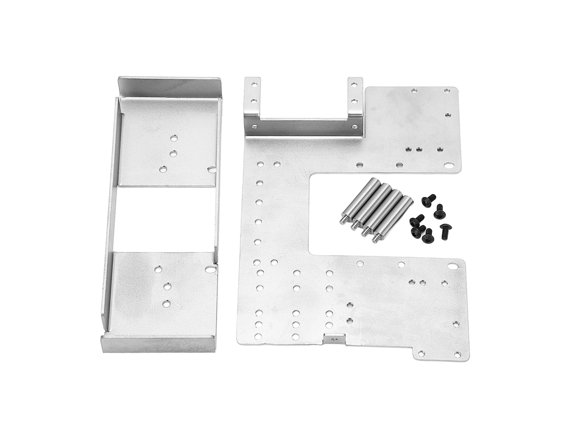 Kit De Caja De Batería De Acero Inoxidable Para Coche Rc Tamiya 1/14, Camión, Piso Superior, Plateado, Bricolaje