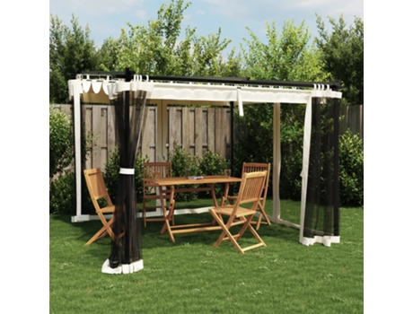 Cenador VIDAXL Crema Acero (3x3 m)