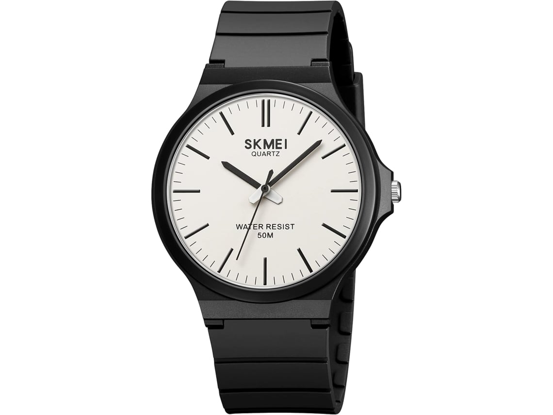 Reloj Con Esfera Circular Grande Resistente Al Agua Camuflado Negro Blanco Yuysan