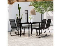 Juego de comedor de jardín negro de 2 piezas Dkd Home Decor