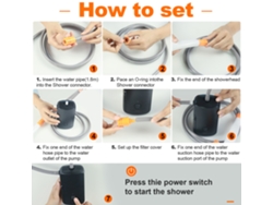 Ducha Eléctrica Portátil Para Camping Al Aire Libre Con Batería De 4400 Mah, Flujo De Agua Bifásico, Resistente Al Agua Ipx6.