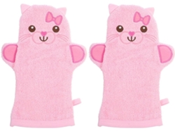 Manoplas De Baño De Algodón Con Forma De Animal Para Bebé, 2 Unidades