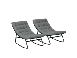 Conjunto 2 Sofás, Exterior, Transpirable, Acero, 101x64x71cm, Gris