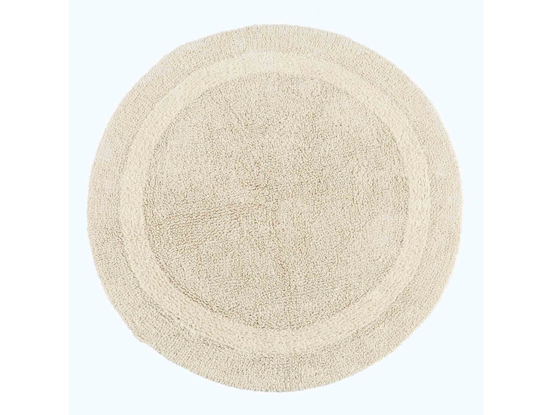Homescapes Luxury Reversible Round Bath Mat - Natural Cream