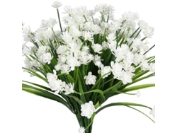 5 ramos de flores artificiales "Té de primavera", plantas artificiales - Blanco