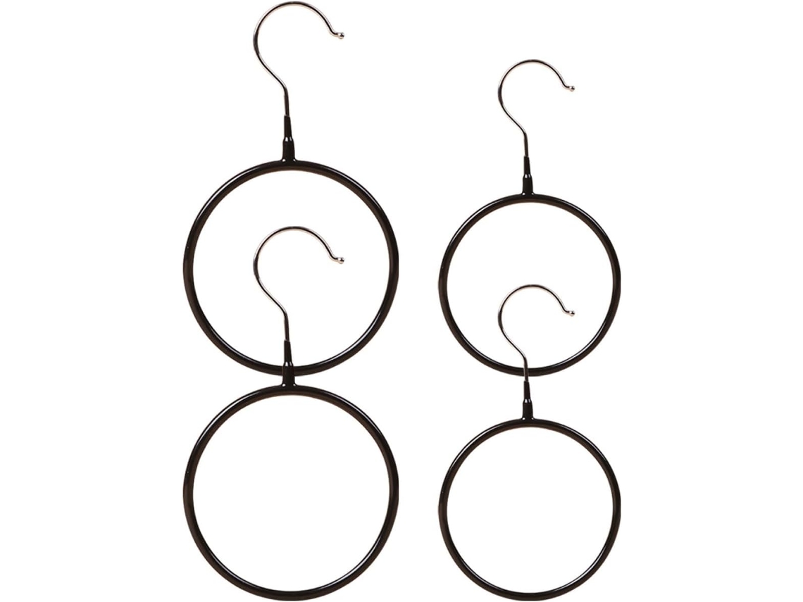 Perchas Circulares Acero Inoxidable Negro Revestimiento Silicona Antideslizante Organizar Cinturones Bufandas