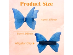 12 pinzas para el pelo con forma de mariposa de malla 3D, doble capa, con piedras brillantes, realistas, para mujeres y adolescentes.