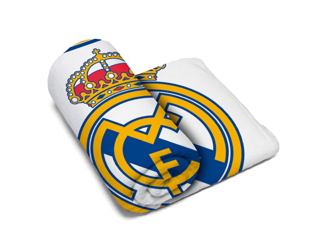 Manta Coralina Real Madrid Blanca Escudo 1902 150x95 Cm 83670