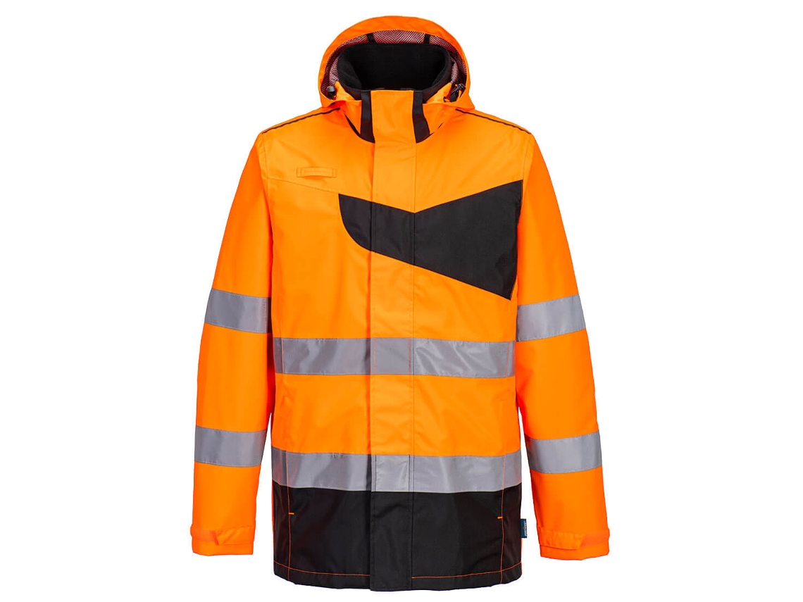 Chaqueta impermeable de alta visibilidad PW2 – Seguridad y estilo. Amarilla y negra / 4XL