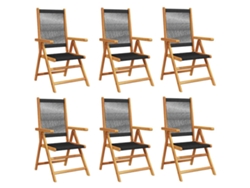 Maison Exclusive - Sillas De Jardín Reclinables 6 Uds Madera Maciza Acacia Negro