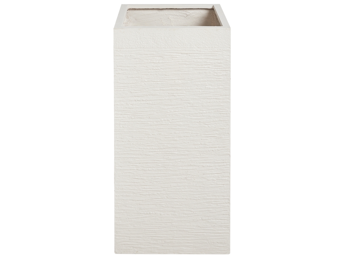 Maceta grande BELIANI Dion de Mezcla de arcilla y fibras Beige 40x40x77