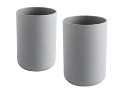 2 Soportes Para Cepillos De Dientes, Vasos De Plástico (gris Y Gris)