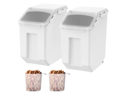 Conjunto de contenedores apilables con ruedas y tapa hermética 15l Tekmaquinas
