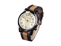 Reloj De Pulsera De Cuarzo Para Hombre Con Correa De Piel Sintética, Estilo Casual Y Lujoso.
