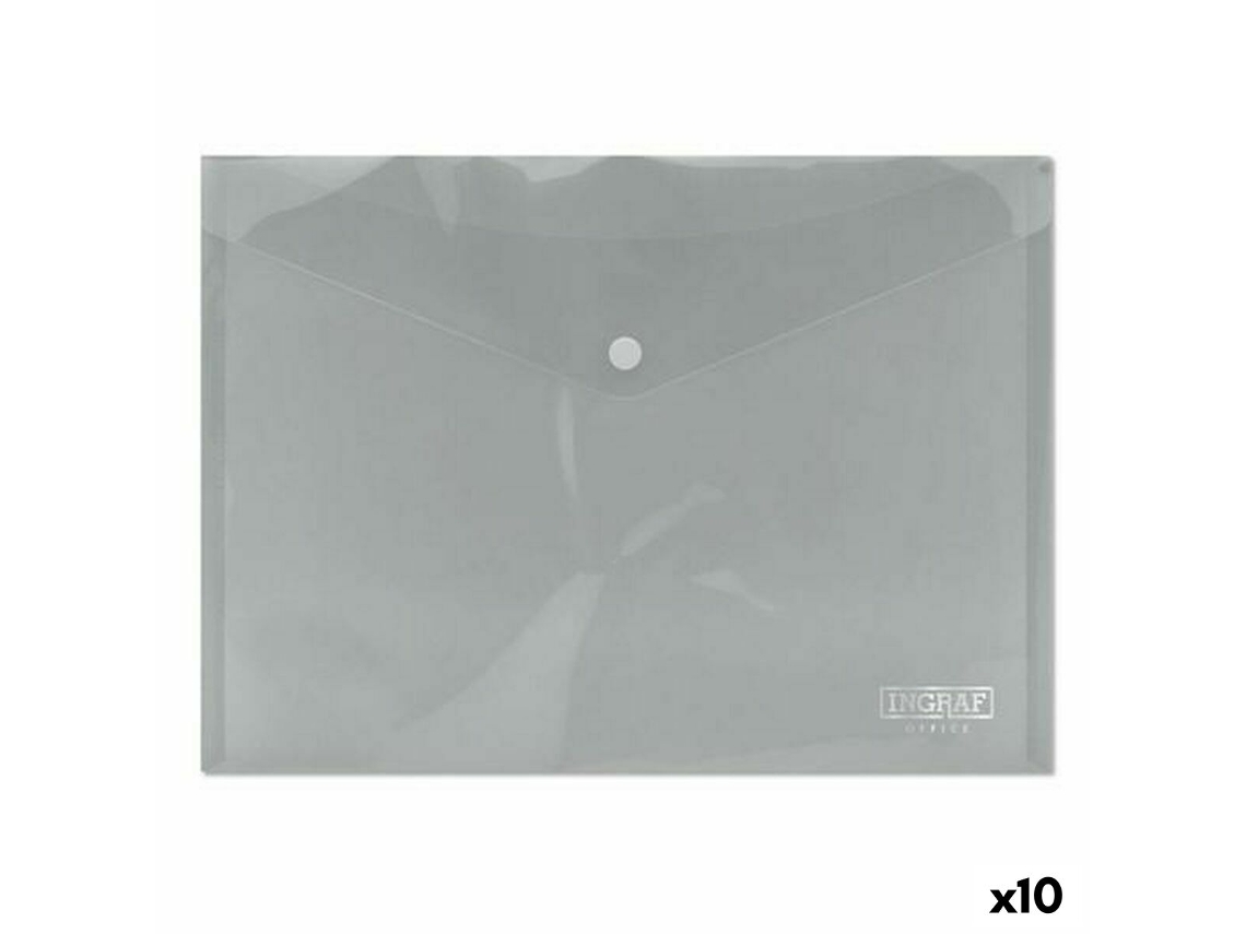 Portadocumentos INGRAF Plástico Transparente Broche A4 (10 Unidades)