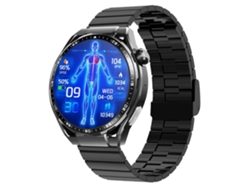 Reloj inteligente con seguimiento de actividad física para hombre con función de teléfono Frecuencia cardíaca Presión arterial Impermeable Negro YEMAESRE