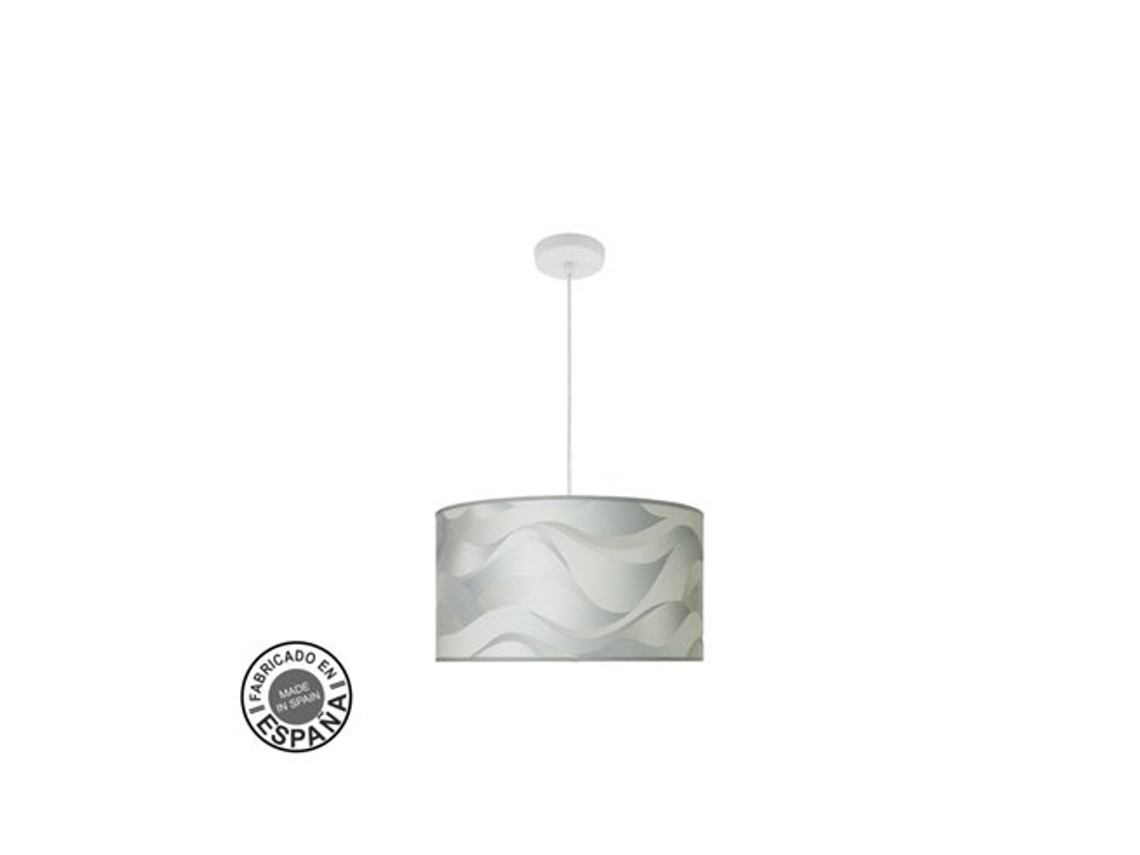 Colgante Moda 2xe27 Blanco/ola Gris Regx40x40cm C/difusor