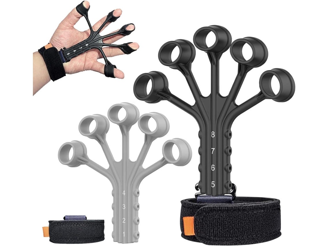 Treinador De Força De Aperto Fortalecedor De Dedo Fortalecedor De Antebraço 8 Níveis Resistentes Exercitador Ajustável 2 Pcs GERTIZ