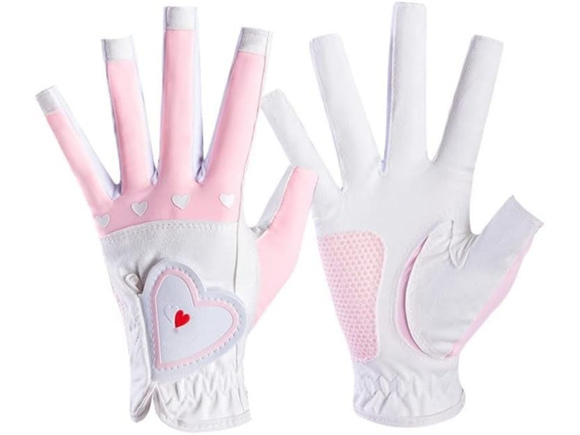 1 par de guantes de golf sin dedos con cuentas para mujer y niña | Sin marca
