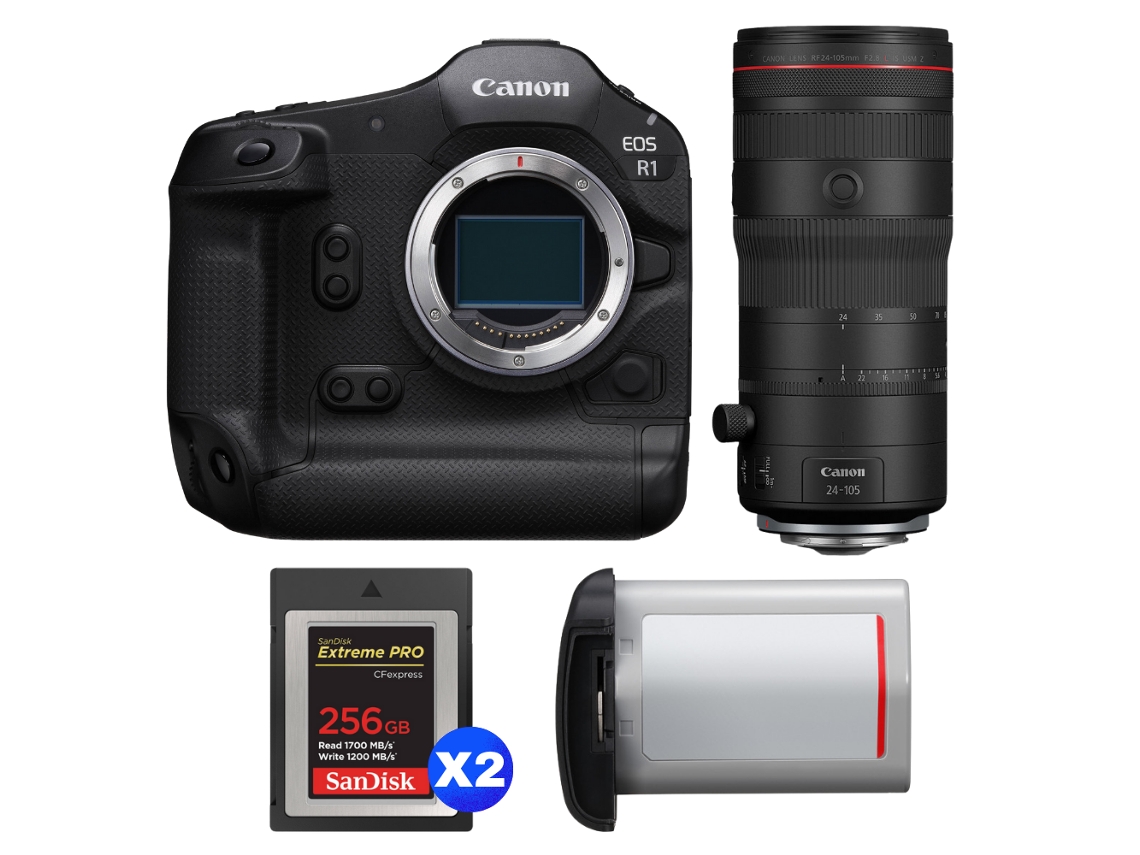 Canon Eos R1 + Rf 24-105mm F/2.8 L Is Usm Z + 2 Sandisk 256gb Extreme Pro Cfexpress Type B + Canon Lp-e19 + Ebook Pricedirect