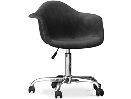 Silla de Oficina con Reposabrazos Silla de Escritorio Giratoria con Ruedas Grev 67x63cm VELVET STYLE