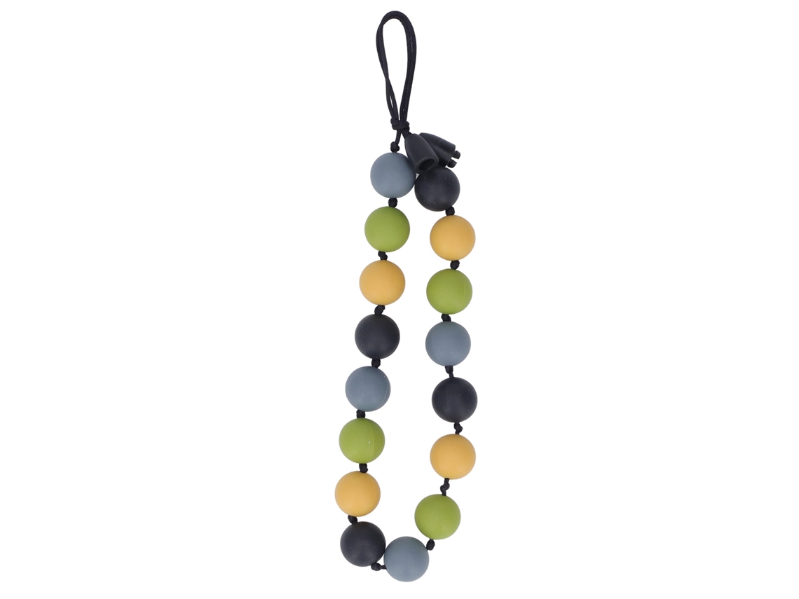 Colgante Masticable De Silicona Con Perlas Para Bebés, Colgante Para Dientes, Color Negro, Masaje De Goma, Juguete De Dientes