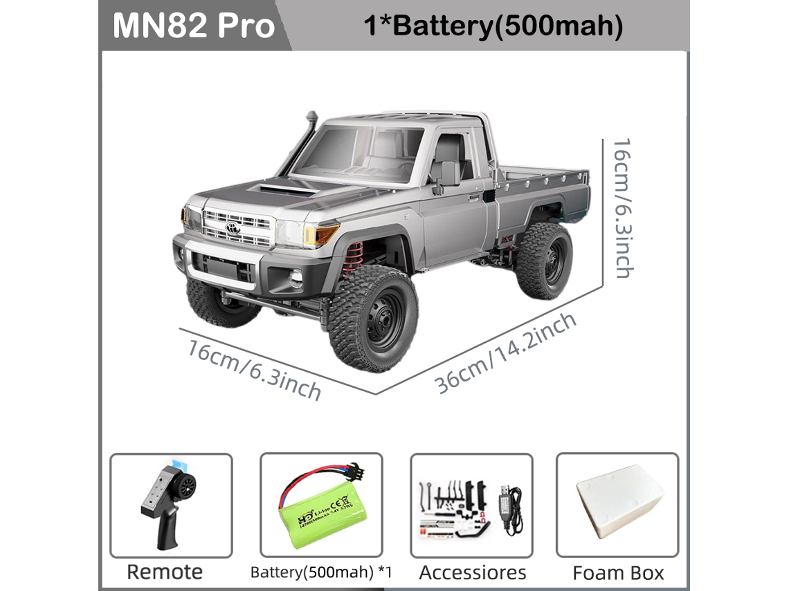 Coche RC retro Mn82pro LC79 a escala 1/12, tracción 4x4, motor 280, escala real, modelo de camión realista para coleccionar y conducir. Aeuzwr