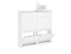 Sobuy Fsr169-w Zapatero Estrecho Con 4 Solapas Y 2 Cajones