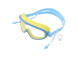 Omni-2026gafas De Natación Para Niños Marco Grande Impermeables Anti-niebla Hd Con Pinza Nasal Amarillo Azul