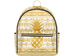 Mochila Tropicallife de piel étnica con estampado de piña, impermeable.