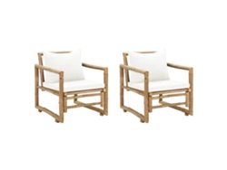 Conjunto 2 Silla Jardin VIDAXL Marrón Bambú (60x65x72 cm)