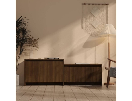 Mueble para la televisión VIDAXL Marrón Madera contrachapada (146.5x35x50 cm)