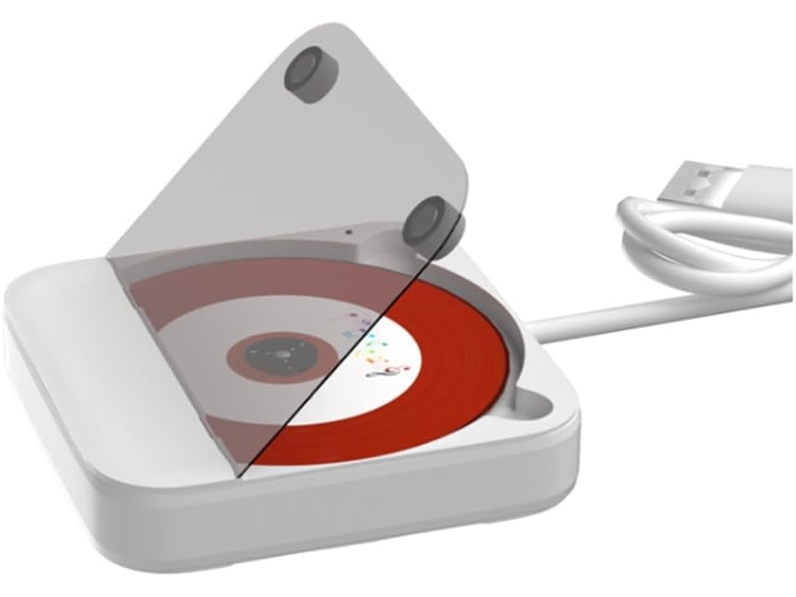 Mini Reproductor De Cd Para Coche Con Conexión Usb Aux Externa, Reproducción De Audio Sin Pérdidas, Portátil De 3,5".